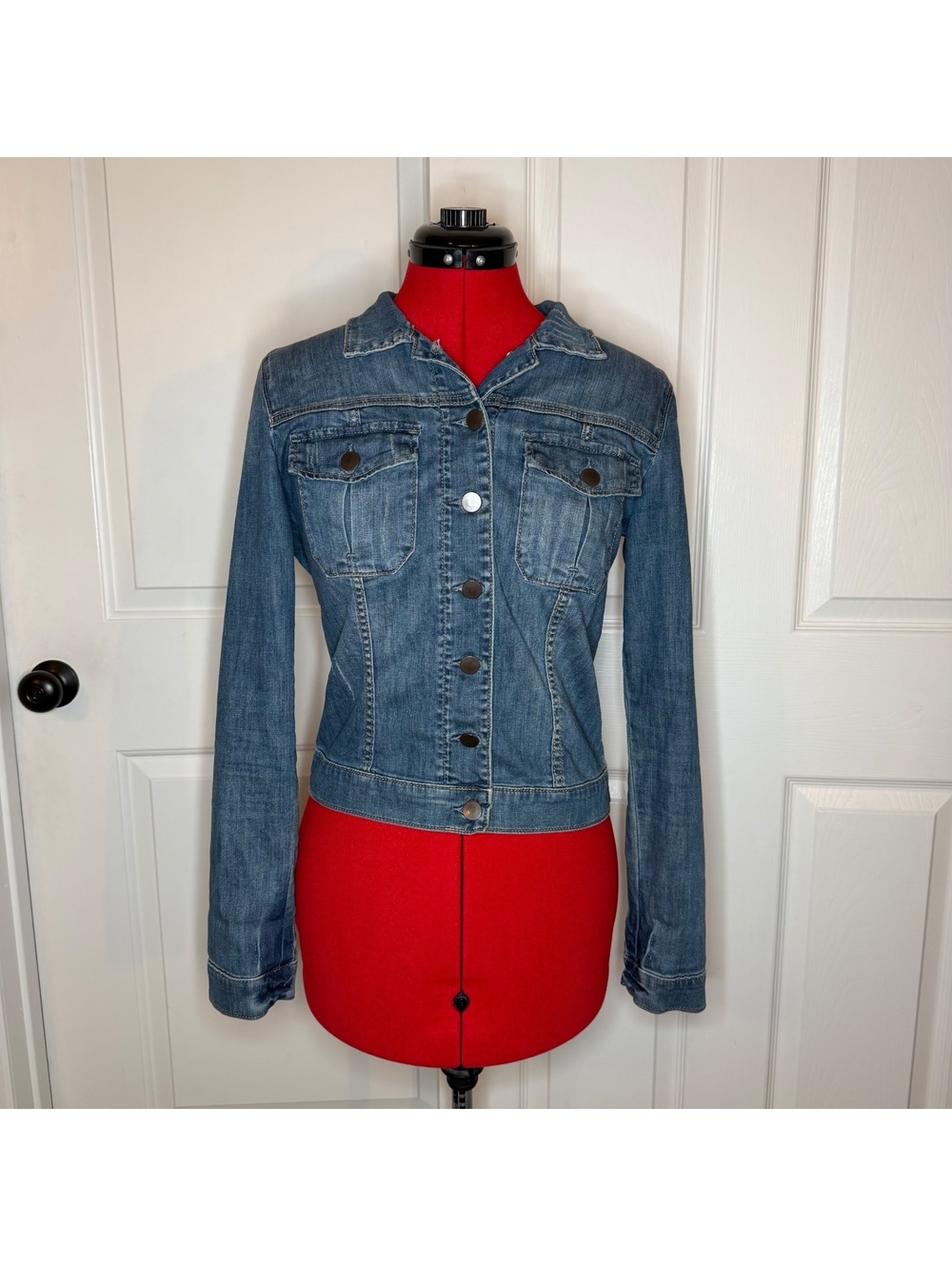 KUT from the Kloth Amelia Denim Jean Jacket Lightweight Womens Medium
